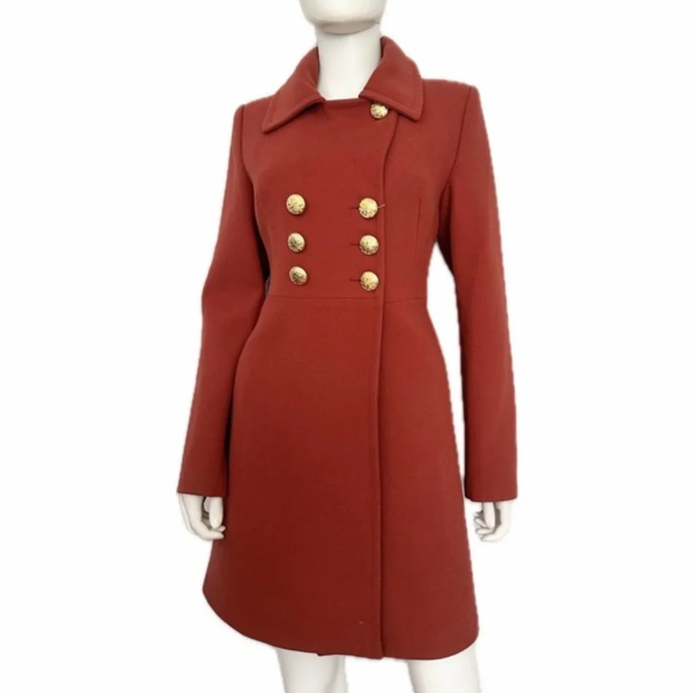 NWT WOMEN’S DOUBLE-BREASTED COAT‎ NOTCHED COLLAR LINED PEACOAT